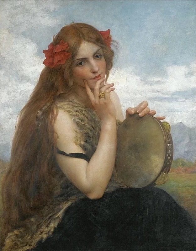 Donna con il tamburello